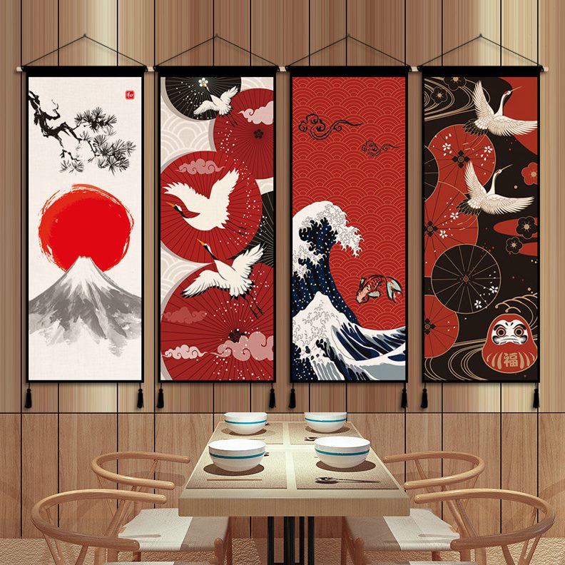 挂布挂画寿司店玄关装饰画屋酒布艺旗店民宿挂挂毯料理居日式客厅图片