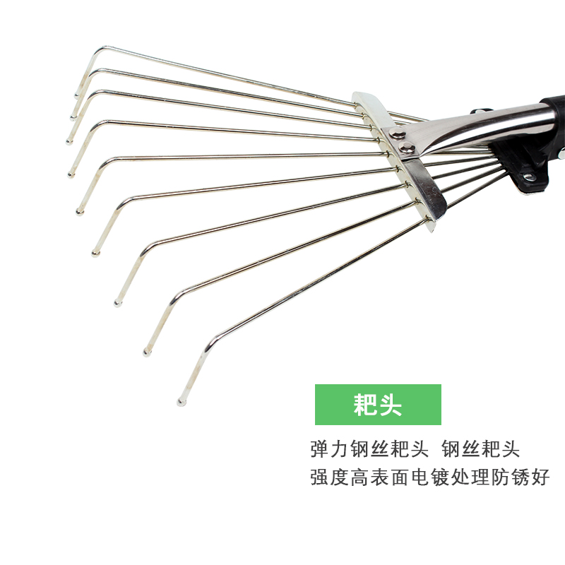 不锈钢耙子搂草农具落叶除草工具钢丝铁耙园艺扫树叶扒子草坪家用