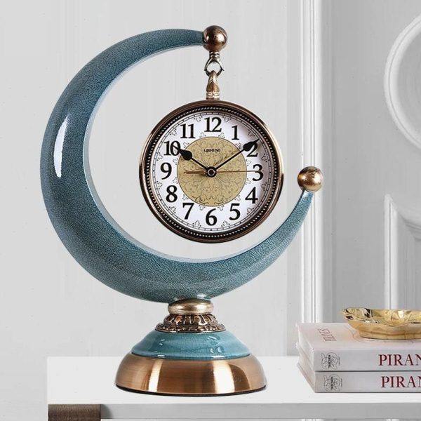 欧式客厅座钟静音复古台钟北欧月牙时钟坐钟家居摆件装饰家用钟,家居饰品,台钟/闹钟,淘宝优惠券,粉丝福利购,淘宝优惠卷