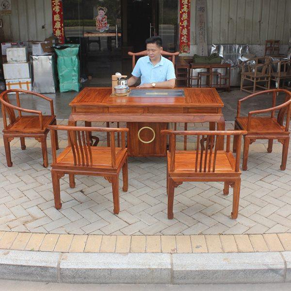 红木茶桌椅组合花梨茶台紫檀新中式马蹄茶几干实木功夫马蹄泡茶桌,住宅家具,茶几,淘宝优惠券,粉丝福利购,淘宝优惠卷