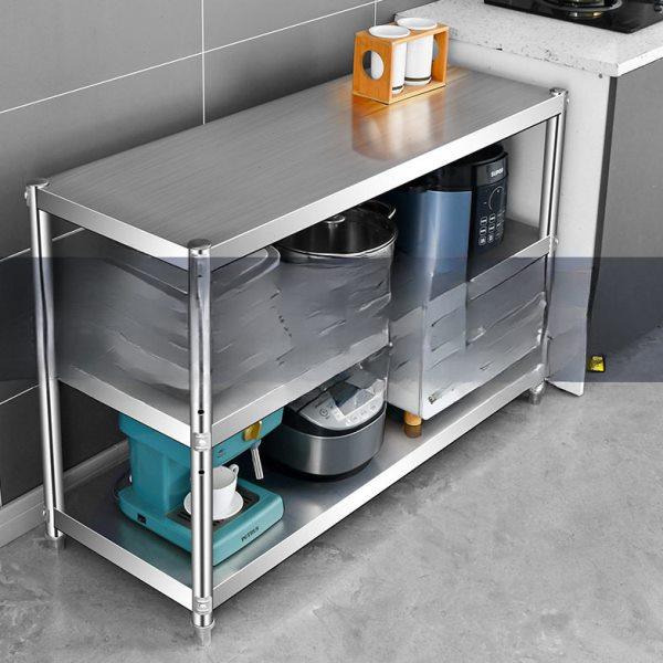 不锈钢厨房置物架落地式三层家用微波炉烤箱多功能收纳架菜架锅架,厨房/烹饪用具,微波炉置物架,淘宝优惠券,粉丝福利购,淘宝优惠卷