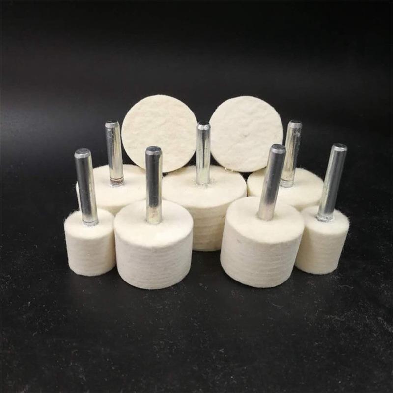 圆柱羊毛磨头金属模具抛w光轮羊毛抛光磨头打磨球平头6柄