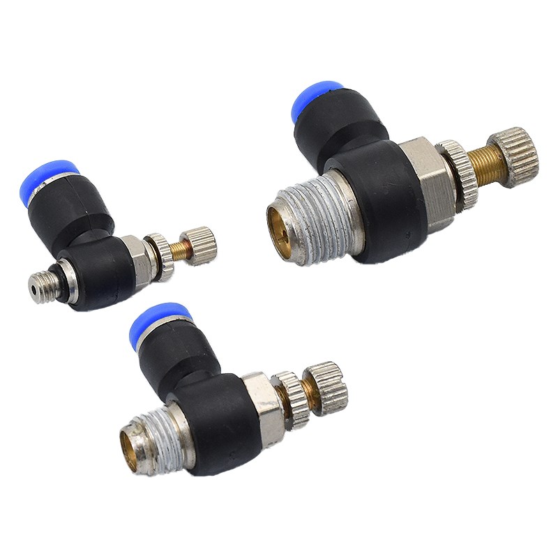 1个气动快插气管接头单向排气调速开关控制限制节流阀QJSC SL4-M5