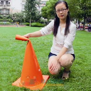 标志桶橙色感统训练器材乐软路障筒卡锥形障碍物咪质儿童早教雪糕
