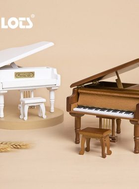 LOTS钢琴八音盒音乐盒木质复古摆件宫崎骏情人节生日礼物女生男生