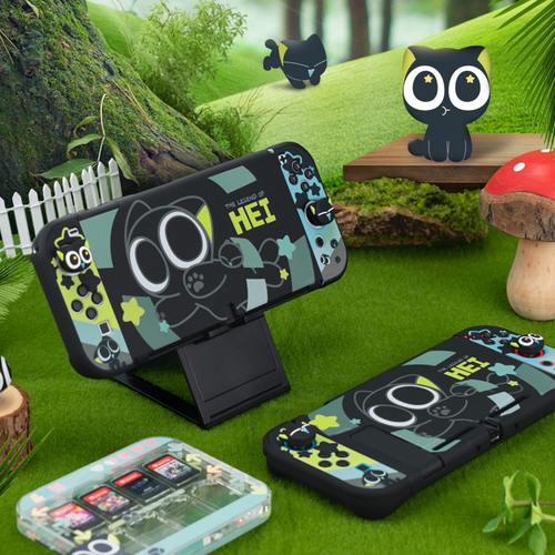 oled 配件一体式硬壳保护套小黑罗任天堂switchns手柄极想 保护壳