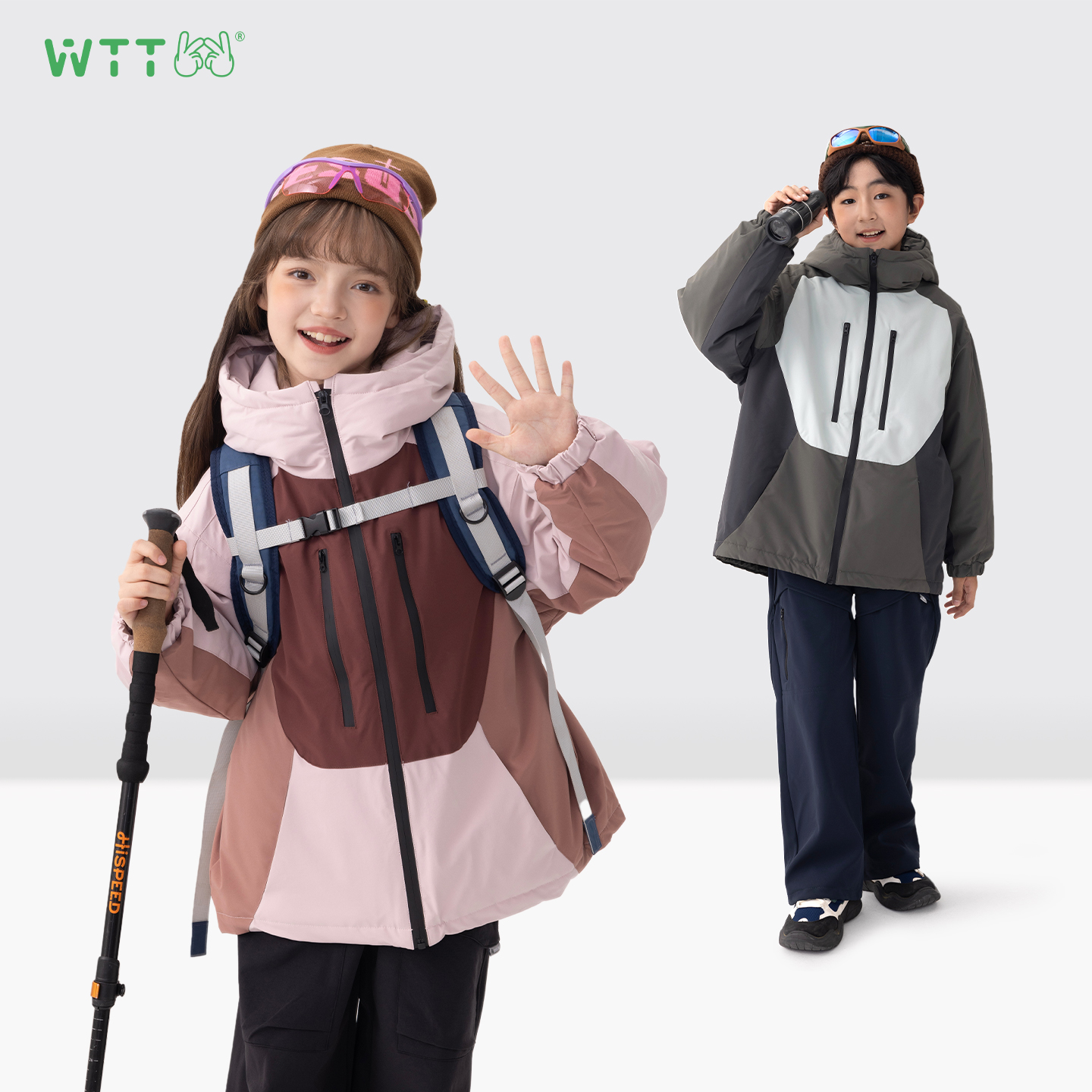 王兔兔童装女童保暖棉服2025秋冬新款男童白鸭绒三合一冲锋衣外套