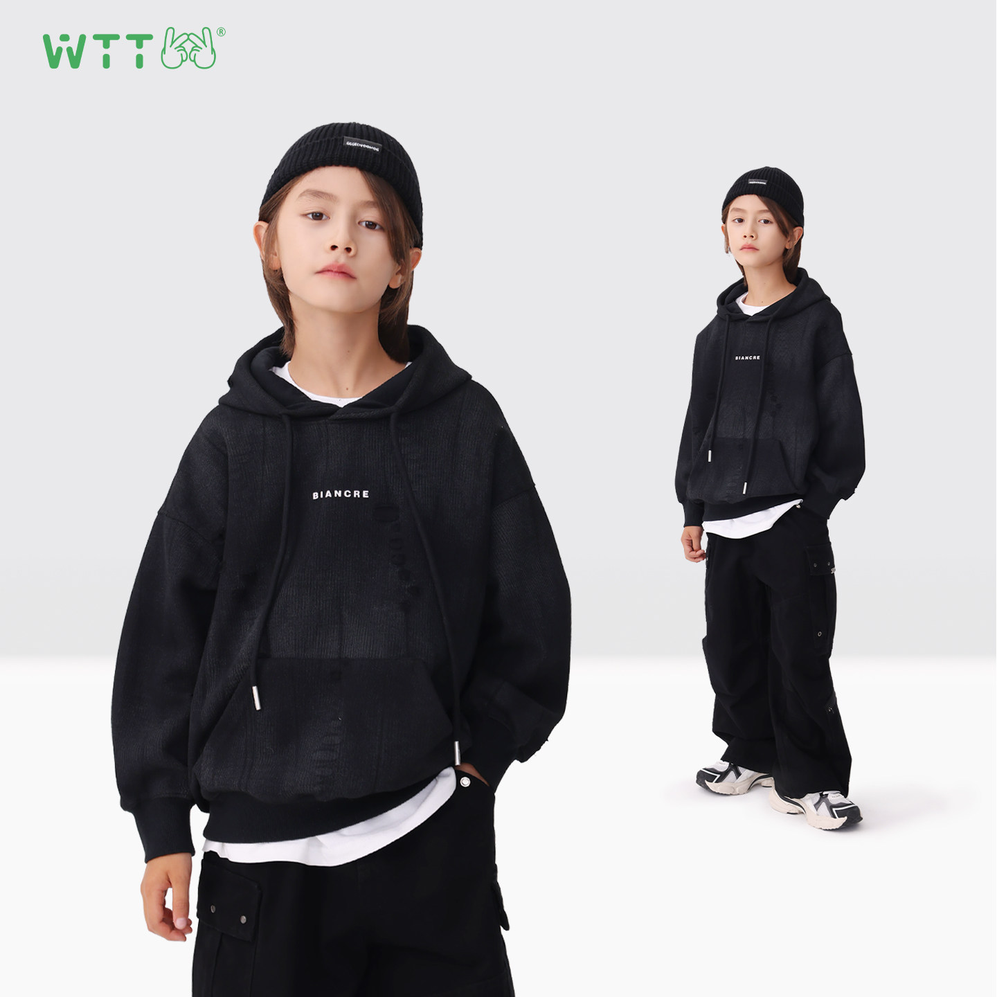 王兔兔男童卫衣2026春秋新款儿童洋气时髦连帽上衣中大童休闲秋装