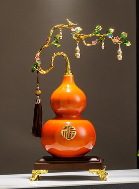 葫芦摆件新中式高端客厅电视柜z酒柜装饰品博古架创意乔迁开业礼