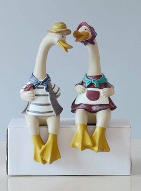 欧式田园乡村情侣鸭一对 礼物 创意家居店铺桌面装饰品摆设