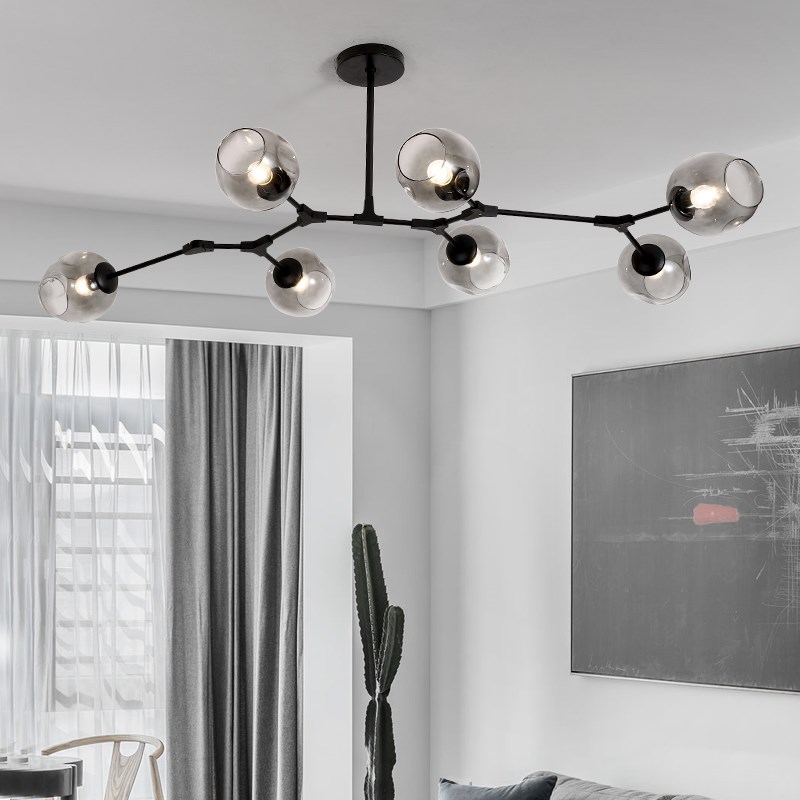 北欧后现代吊灯现代简约餐厅咖啡厅个性Q树枝分子客厅灯具