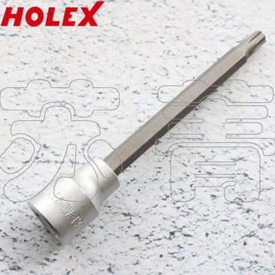 德国霍夫曼HOLEX 加长型星型梅花套筒螺丝起子头 3/8 英寸 光面