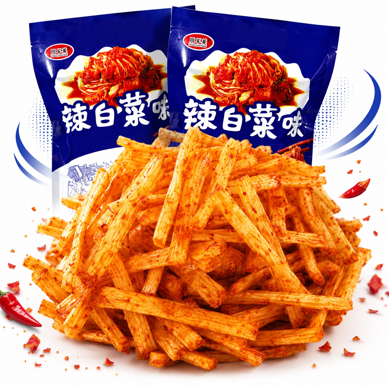 周军英辣白菜味面筋制品30包
