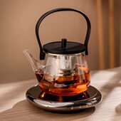 坐8铁壶电陶炉煮茶煮茶器家用小型烧水小炉迷你玻璃壶Z小茶炉薄