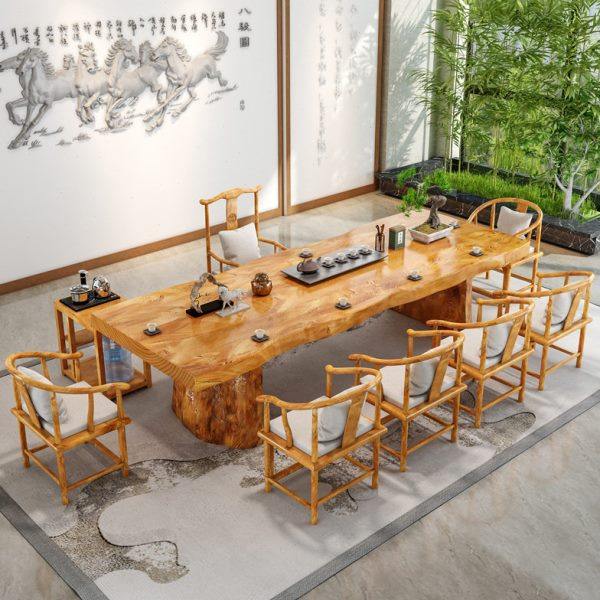 古典中式全实木茶桌椅组合室商铺接待洽谈茶台家用禅意茶艺桌,商业/办公家具,茶台/茶桌,淘宝优惠券,粉丝福利购,淘宝优惠卷