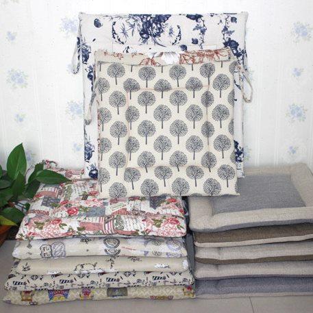 亚麻椅垫坐垫加厚布艺方形现代简约四季家用餐厅餐椅办公椅座垫