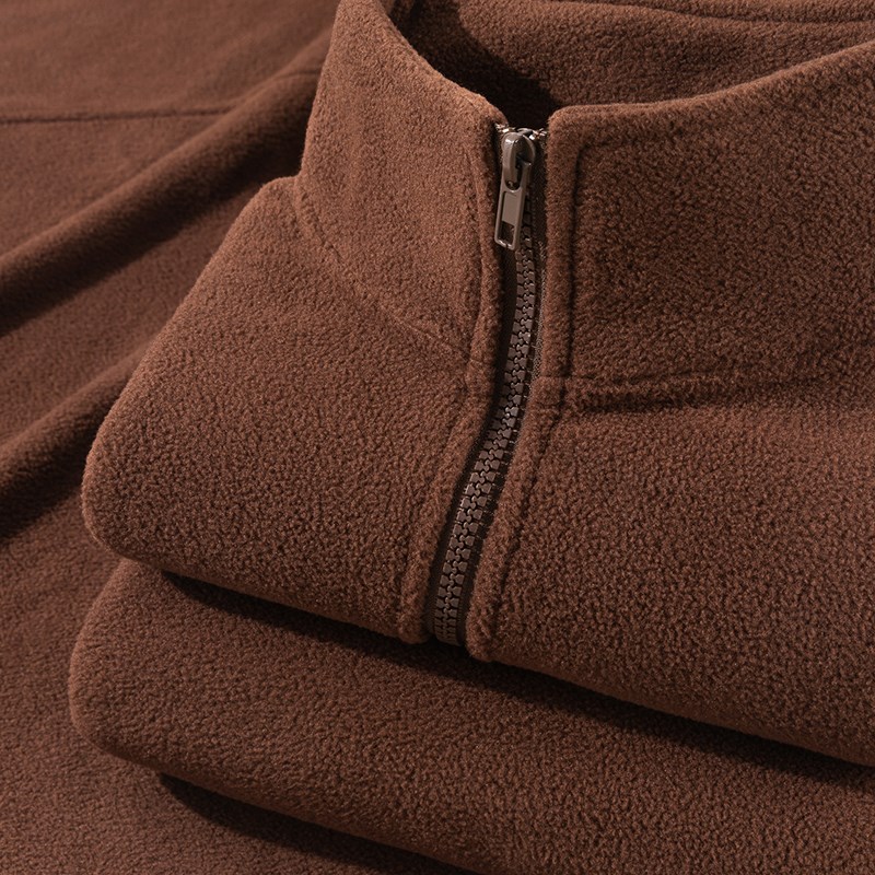 高级软糯感!重磅双面摇粒绒半拉炼卫衣冬季保暖R厚实外套男丨鞋撑