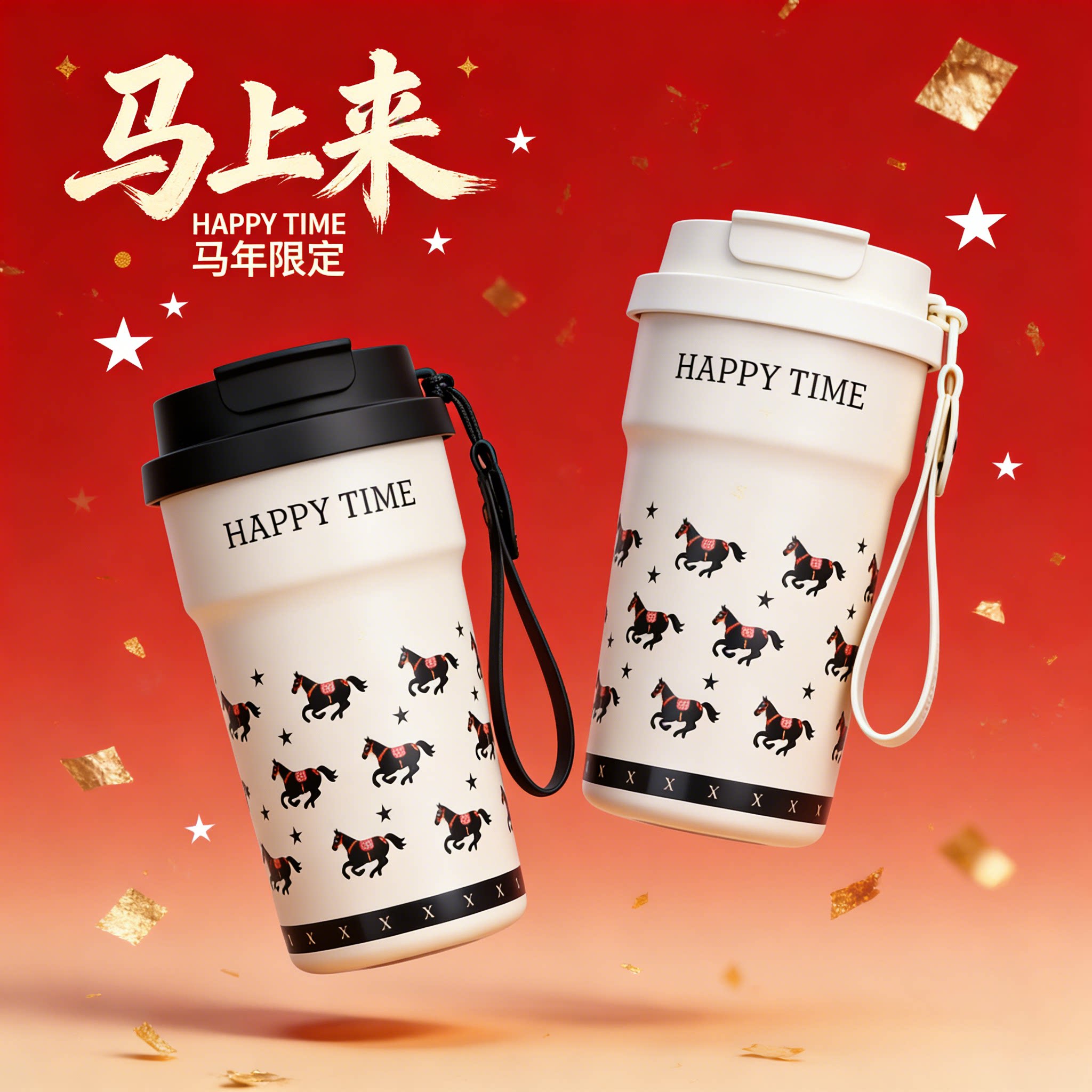 兔兔萌主高颜值保温水杯316L内胆不锈钢咖啡奶茶冷饮水杯便携水杯