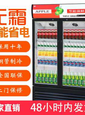 冷藏展示柜单门饮料柜商用保鲜柜立式双开门三门啤酒冰柜冰箱超市
