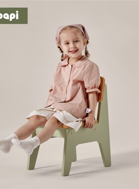 Apapi实木儿童椅学习椅幼儿园靠背椅儿童椅子宝宝小凳子木质板凳
