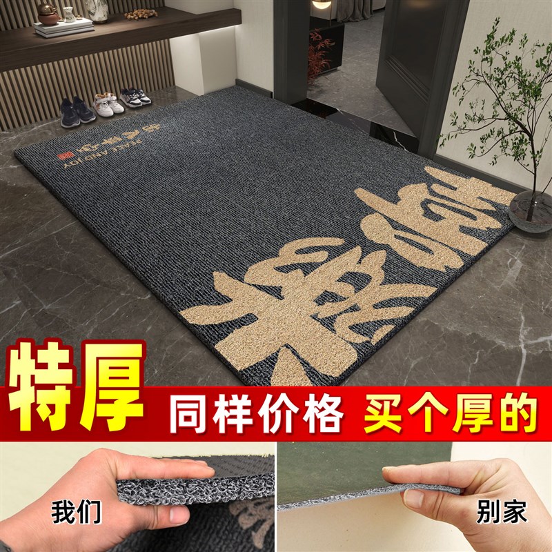 加厚地垫入户门外大门口进门脚垫免洗丝圈户外防滑可裁剪定制logo