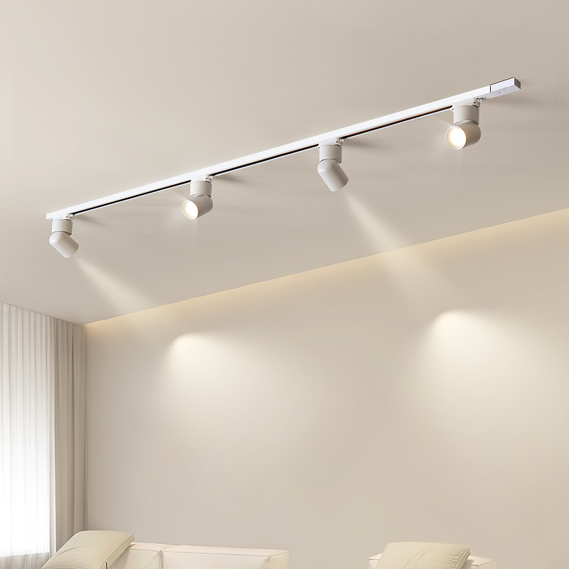 明装射灯led滑轨店铺商用轨道灯长条家用客厅灯无主灯照明天花灯