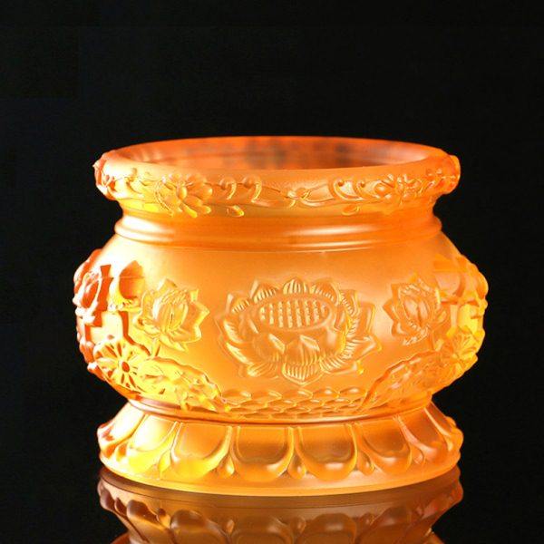 琉璃香炉供佛香炉室内烧香用的香炉家用莲花插香炉小菩萨供奉用品