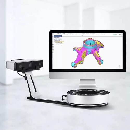 工业级3D扫描仪精度量逆工程建模固定扫式冠雕三维向自动转盘描测