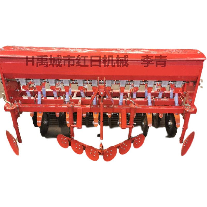 新款圆盘式小麦播种机旱稻播种施肥一K体机拖拉机挂式悬播种机