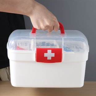 医药箱家庭装学生宿舍大容量储物箱小型药物药品收纳盒家用小药箱