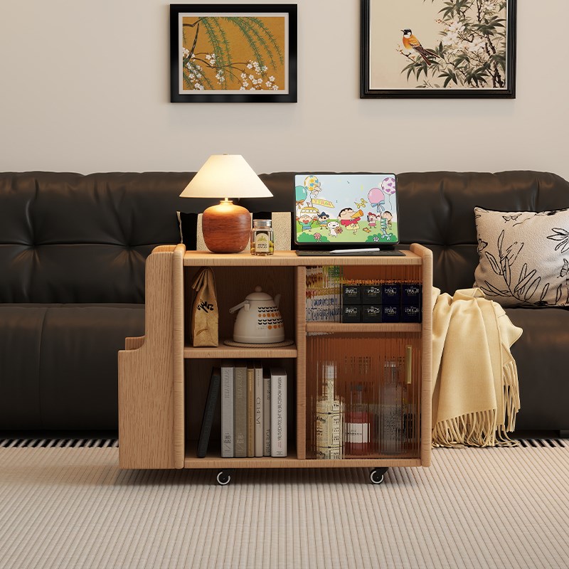 中古实木沙发边柜小推p车可移动边几客厅小户型茶几床头置物架收