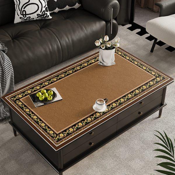 茶几垫桌布轻奢高级感防油防水餐桌垫客厅长方形茶几免洗台面垫子,居家布艺,茶几垫,淘宝优惠券,粉丝福利购,淘宝优惠卷