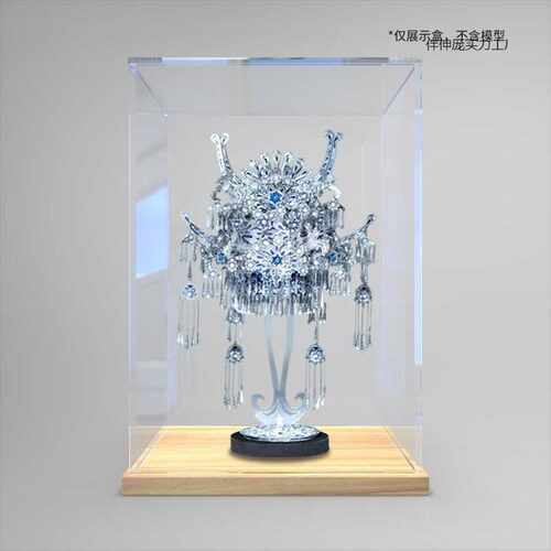 适用【非遗】拼酷苗银冠饰3D立体拼图国风亚克力带回型灯展示盒