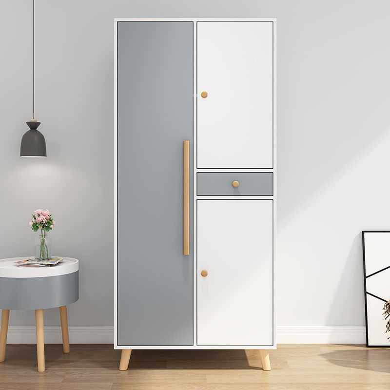 小户型衣柜卧室彩色双门公寓出租房家用现代简约收纳衣橱结实耐用