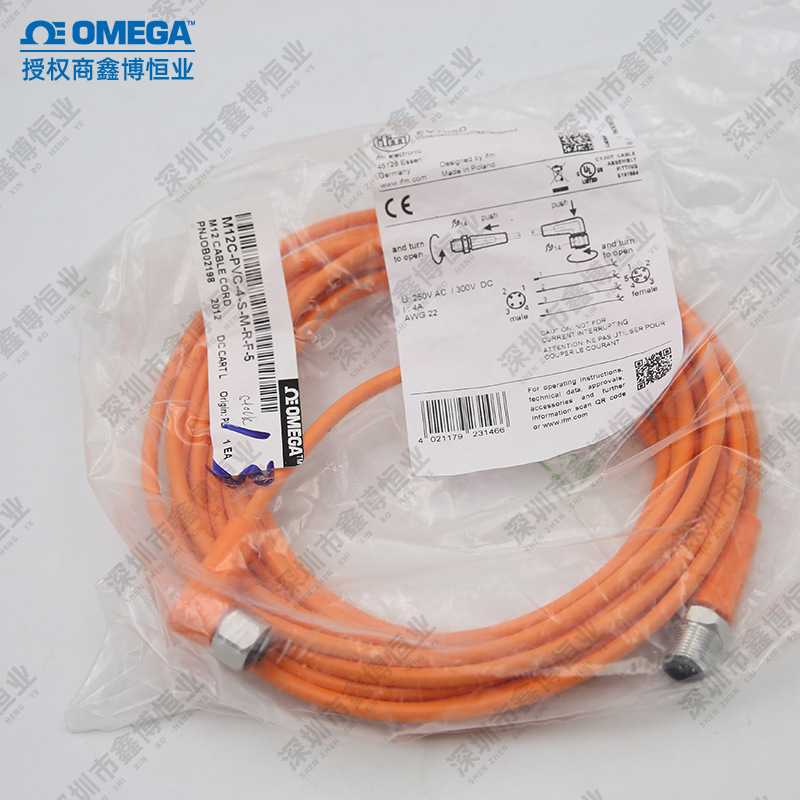 M8C-SIL-KI-S-F-5  M12C-PVC-4-S-M-R-F-5奥米佳热电偶延长电缆