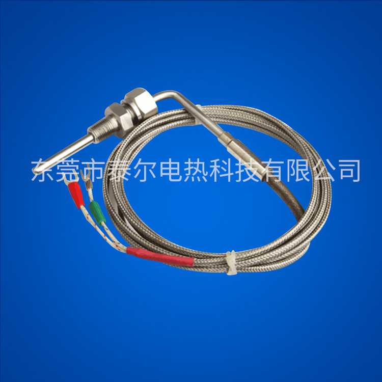 厂家供应温度传感器1/8螺丝温控探头K型铠装热电偶耐磨电阻感温线