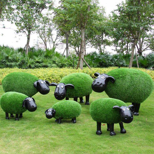 户外草坪摆件玻璃钢卡通动物绿植草羊雕塑花园林庭院装饰景观小品,家居饰品,户外/庭院摆件,淘宝优惠券,粉丝福利购,淘宝优惠卷