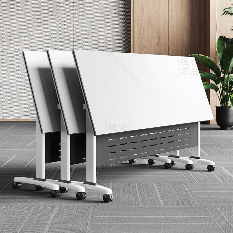 折叠会议a桌可移动折叠拼接长条桌带轮子活动折叠培训办公桌椅组