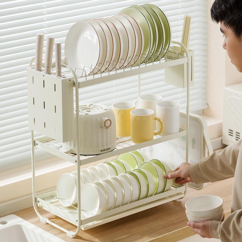 厨房碗架沥水架置物架新款台面家用放碗盘碗筷碗碟收纳架
