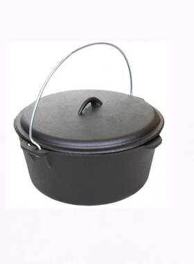 Cast iron Dutch oven野营炖锅铸铁汤锅户外烧烤炊具荷兰烤箱炖锅