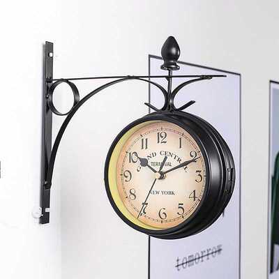 Clock Iron Wall Clock Decoration Double Sided Wall Clock wal
