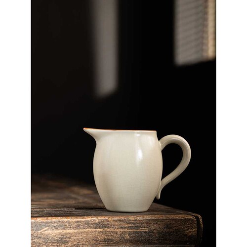米黄汝窑开片可养公道杯家用匀茶茶道配件陶瓷公杯大号茶海分茶器