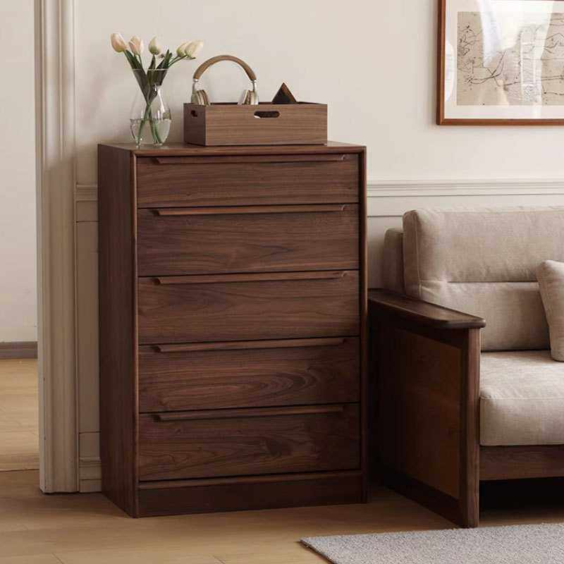 北美黑胡桃木五斗柜简约现代卧室收纳柜抽屉柜北欧复古实木储物柜,电子元器件市场,其它元器件,淘宝优惠券,粉丝福利购,淘宝优惠卷
