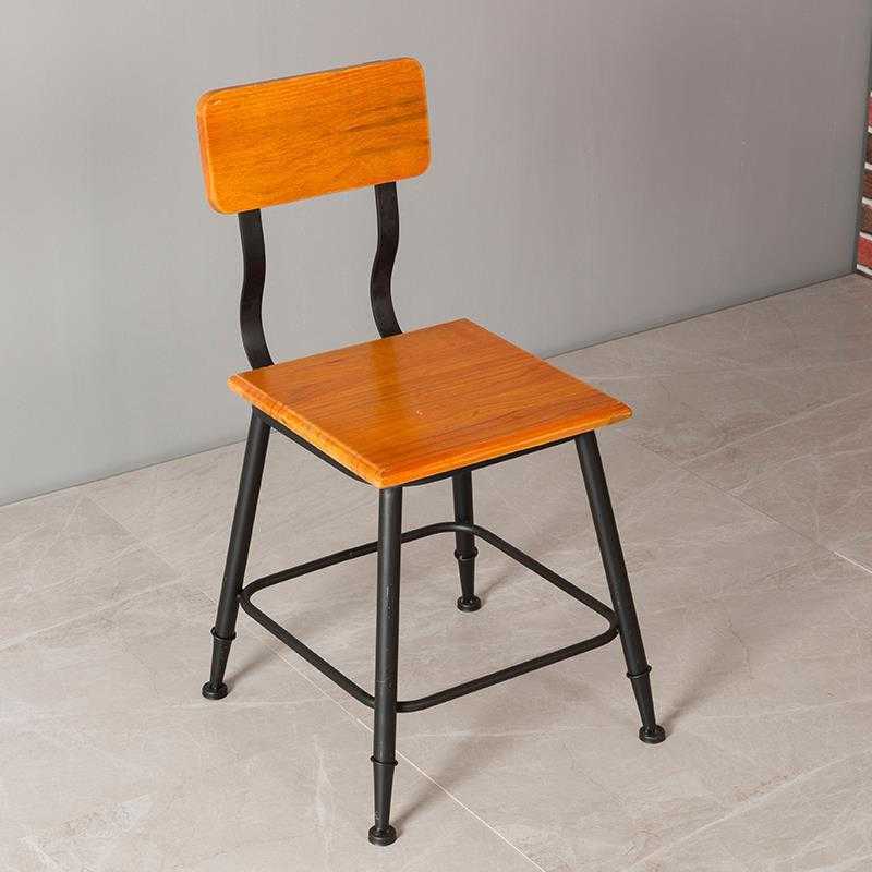 欧式餐椅铁艺靠背椅创意休闲实木椅餐厅主题餐厅靠背椅咖啡厅椅子