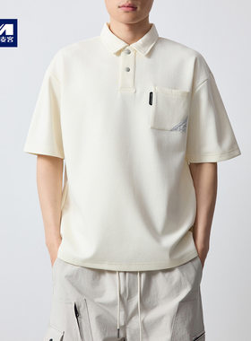 墨麦客高智通勤口袋装饰男士t恤2026夏季新款短袖polo衫男75288
