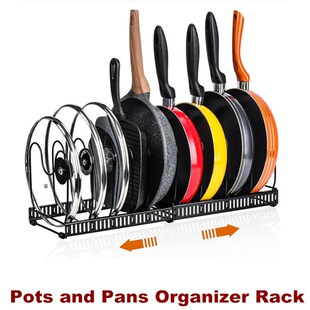 Organizer Rack for Pots Countertop Pans Cabinet Holder and