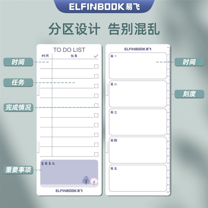 易飞备忘录提示板办公白板留言板可擦桌面记事板电脑侧边便签贴板