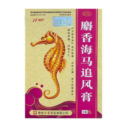 锦塔 麝香海马追风膏9贴/盒 祛风散寒活血止痛腰腿疼痛活血化瘀