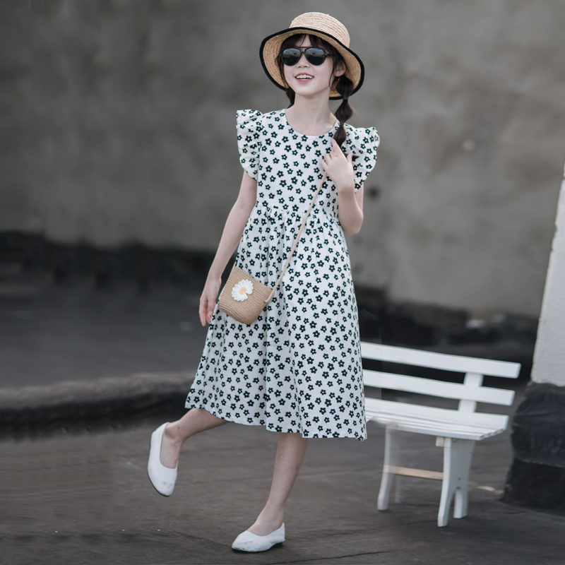 小清新连衣裙女童夏2020年夏季度假儿童裙子中大童母女装过膝长裙