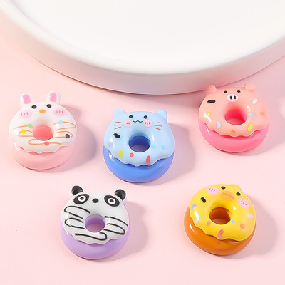 树脂diy饰品配件卡通甜甜圈奶油胶手机壳冰箱贴钥匙扣手工制作